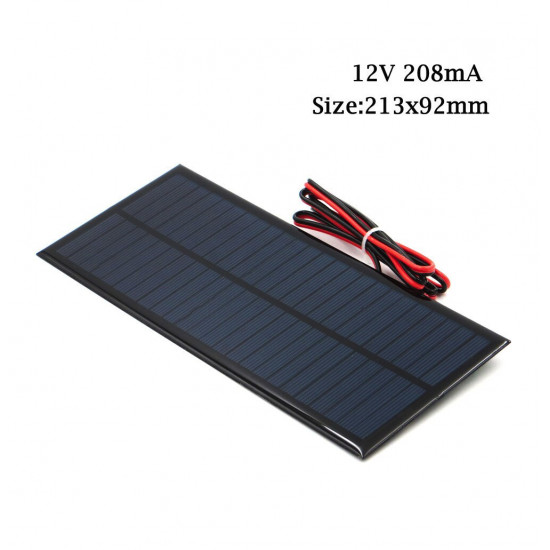 Panneau solaire 12V 2.5W de 213X92MM